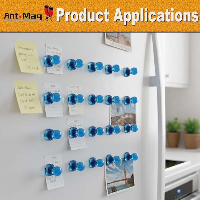 Ant Mag Magnetic Push Pins, 72 Pack Strong Whiteboard Magnets - Image 5