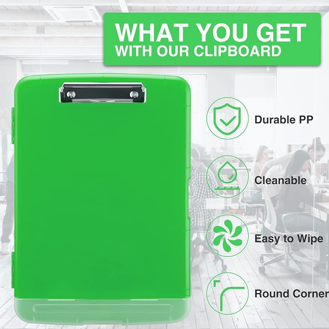 Sooez Clipboard with Storage, Clip Board 8.5 x 11 with Pen Holder, Plastic - Image 4