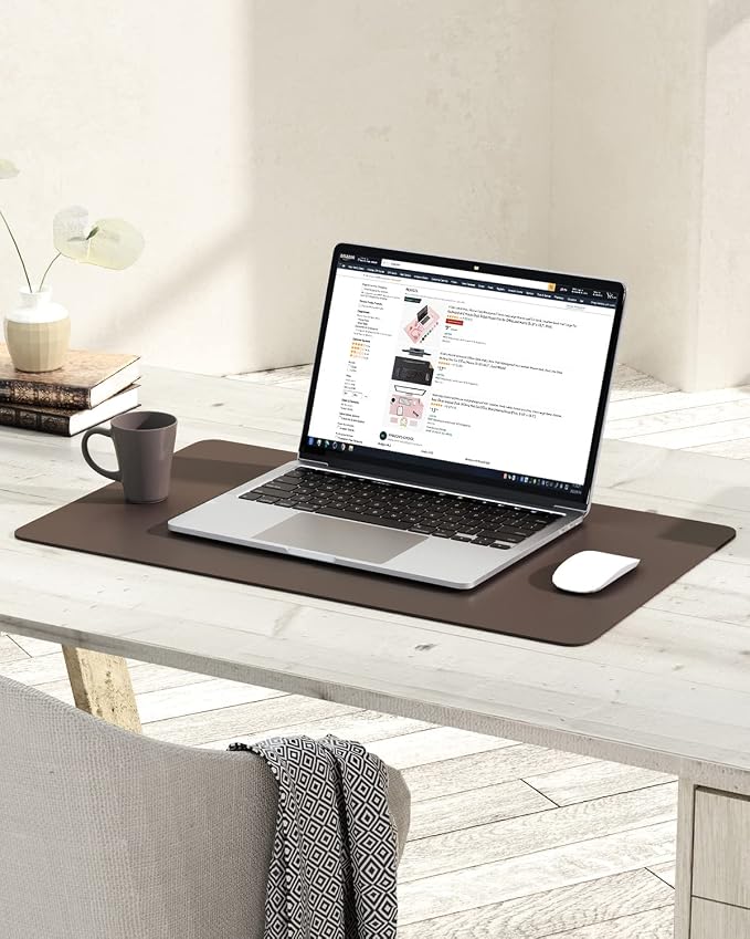 YSAGi Non-Slip Leather Desk Pad, Waterproof Laptop Computer Desk Keyboard Mat - Image 2