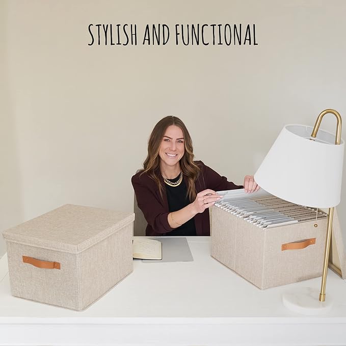 Decorative File Organizer Box Set of 2 - Image 2