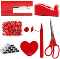 Red Stapler and Tape Dispenser Set by sportsvoutdoors