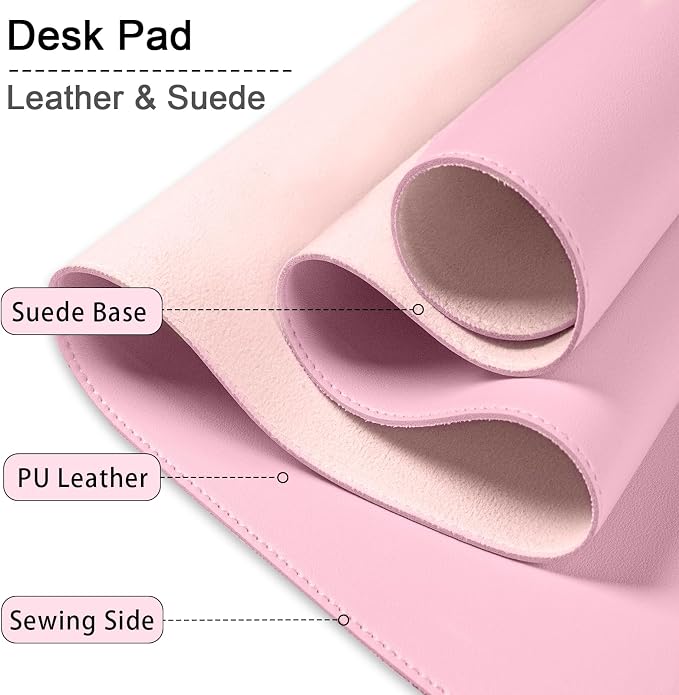 PU Leather Desk Pad Protector, Non-Slip Large Mouse Pad & Keyboard Mat - Image 3