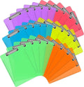 Plastic Clipboards, PANDRI 30 Pack Clear Colored Clipboards, Low Profile Clip by PANDRI