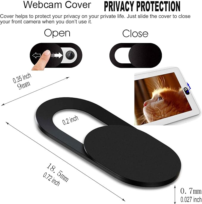 Webcam Cover Slide 0.027in Ultra Thin Web Camera Cover fits Laptop, Macboook Pro - Image 2