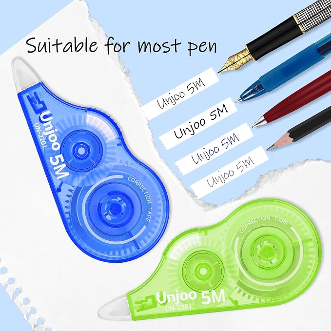 Unjoo White Correction Tape | Easy To Use Applicator, Fast Clean Tear-Resistant - Image 4