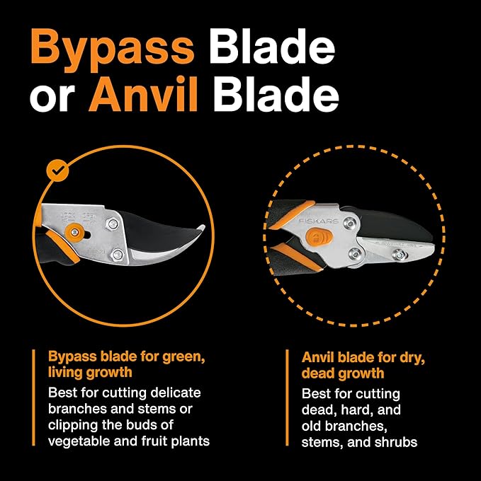 Fiskars Bypass Pruning Shears, 5/8" Cut Capacity Gardening Scissors, - Image 6