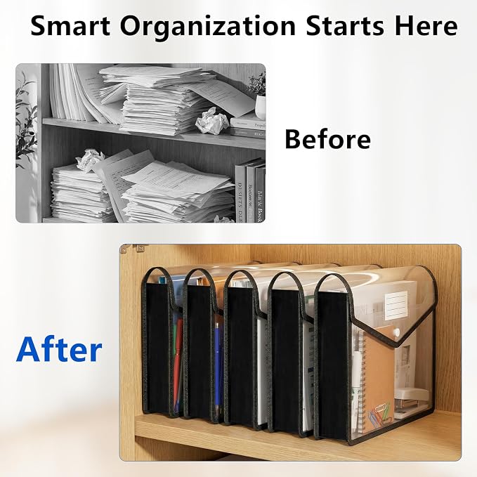 Binditek 5 Pack Plastic Expanding Folders, Expandable Document Folder - Image 4