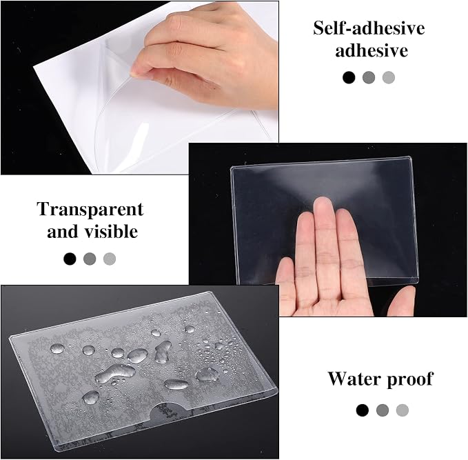 100 Pack Self-Adhesive 3" x 5" Index Card Pockets - Image 3