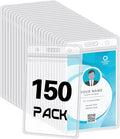 150 Pack Vertical ID Badge Holders Clear Plastic Waterproof Card Holder by BESARME