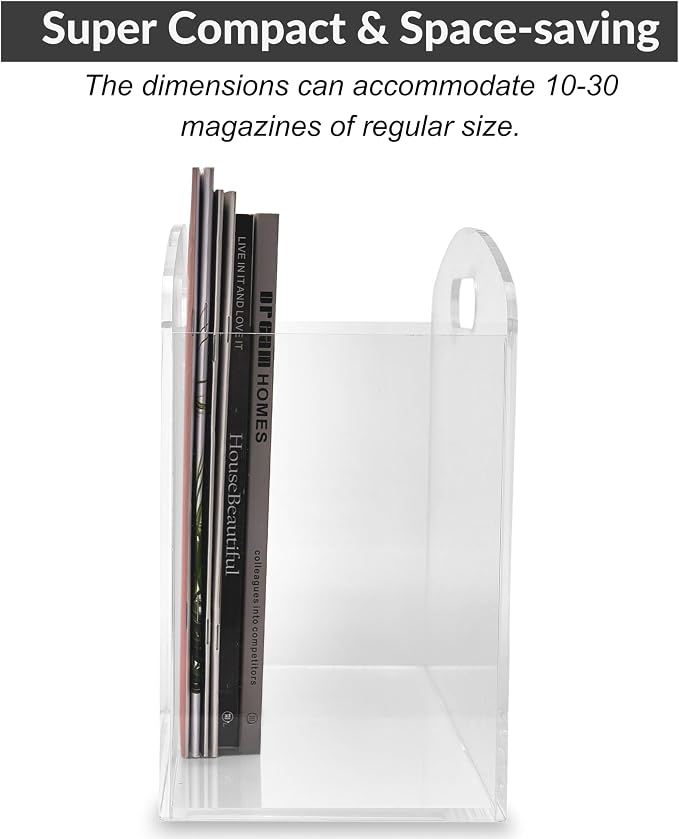 Magazine Rack - Clear Acrylic Magazine Holder, Acrylic Newspaper Stand Organizer - Image 7