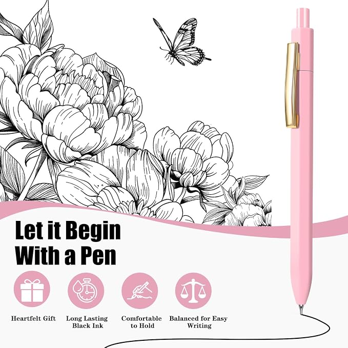 Piochoo Ballpoint Pens, 0.7mm Medium Point Retractable Pen, Cute Pen - Image 4