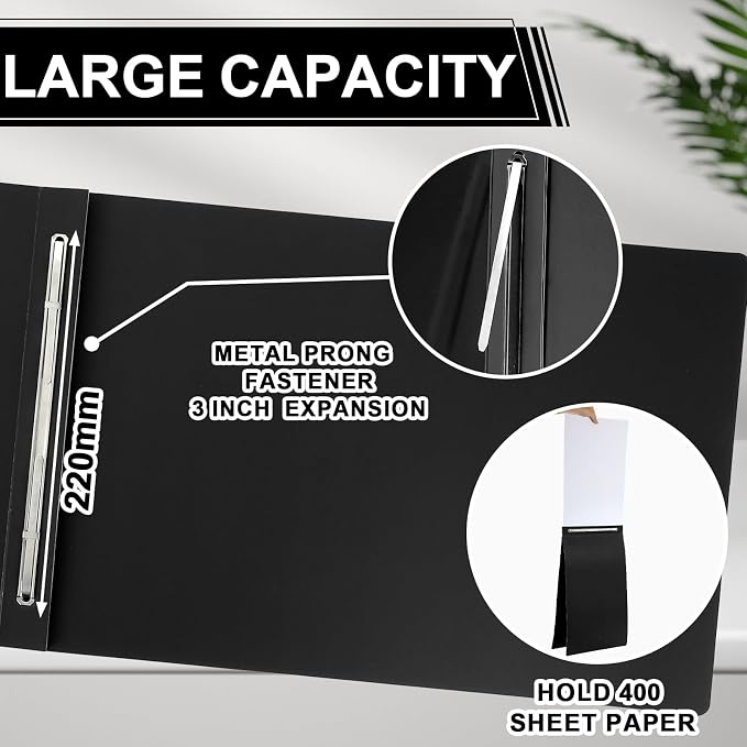 gisgfim 12 Pcs 11'' x 17'' Pressboard Report Cover 3" Capacity Metal Prong - Image 3