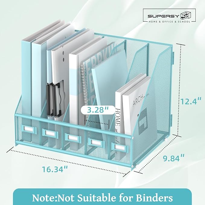 SUPEASY Desk Organizers Metal Desk Magazine File Holder - Image 3