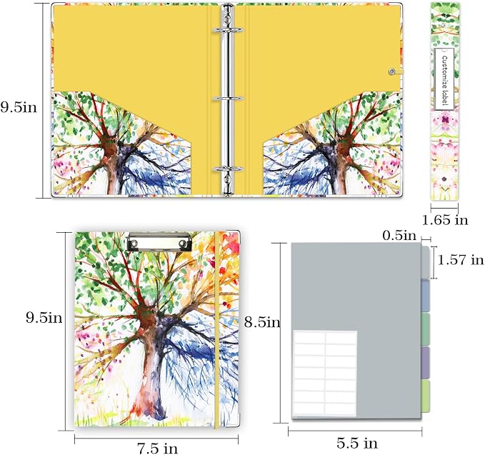Mini 3 Ring Binder 1 Inch for 5.5"x8.5" Paper, Small Three Ring Binders - Image 6