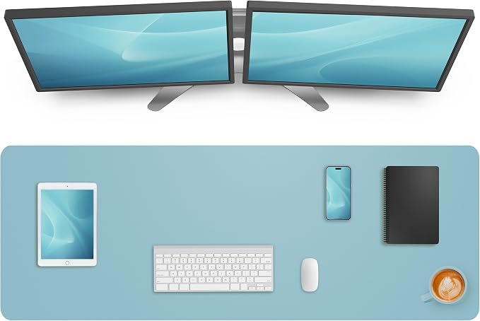 Leather Desk Pad Protector, Mouse Pad, Office Desk Mat, Non-Slip PU Leather by AFIING