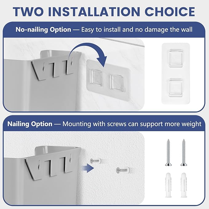 JOMOLA No Drilling File Holder 2 Pack Mail Organizer Wall Mount File Organizer - Image 3