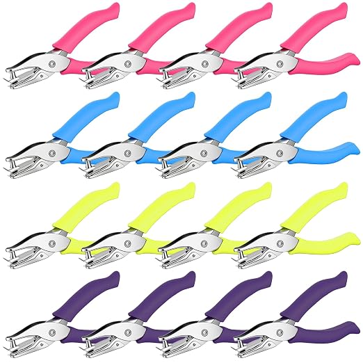MAQUITA 16 Pack Handheld Hole Puncher, 1/4 Inch Paper Holes Puncher by MAQUITA