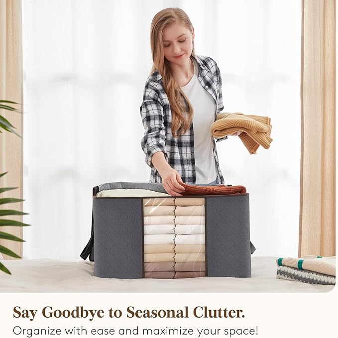 Lifewit 8 Pack 90L Clothes Storage Bins - Image 8