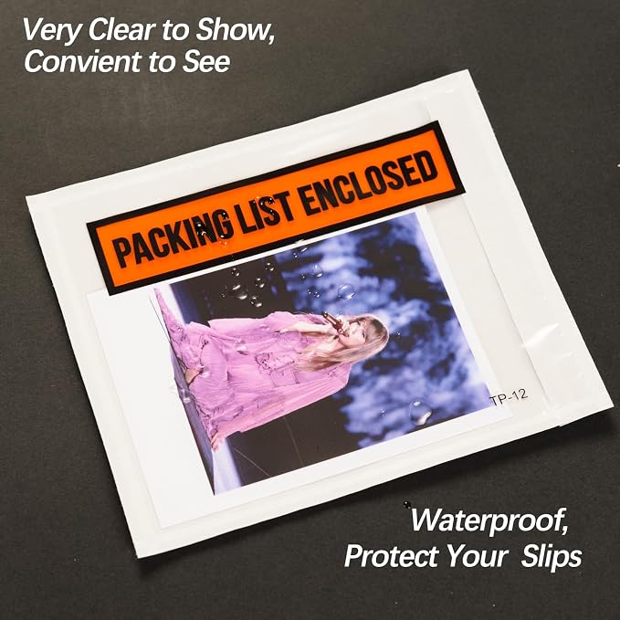 1000pcs 4.5”x5.5” Packing List Envelopes Self-seal Packing Slip Envelope - Image 3