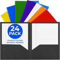 24 Pack Assorted Colors Plastic Folders by EPI