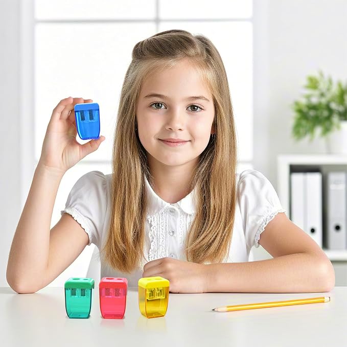 24Pcs Pencil Sharpener Manual, Small Dual Hole Pencil Sharpeners Bulk - Image 7