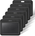 Uniclife 6 Pack Sliding ID Badge Holder Black Horizontal Hard Plastic Case by UnicLife