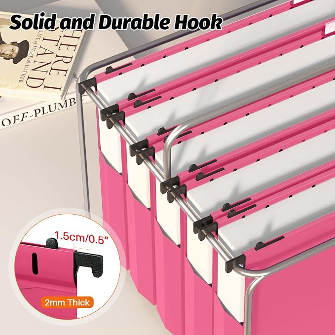 Shutex Extra Capacity Plastic Hanging File Folders, 12 Pack Reinforced - Image 5