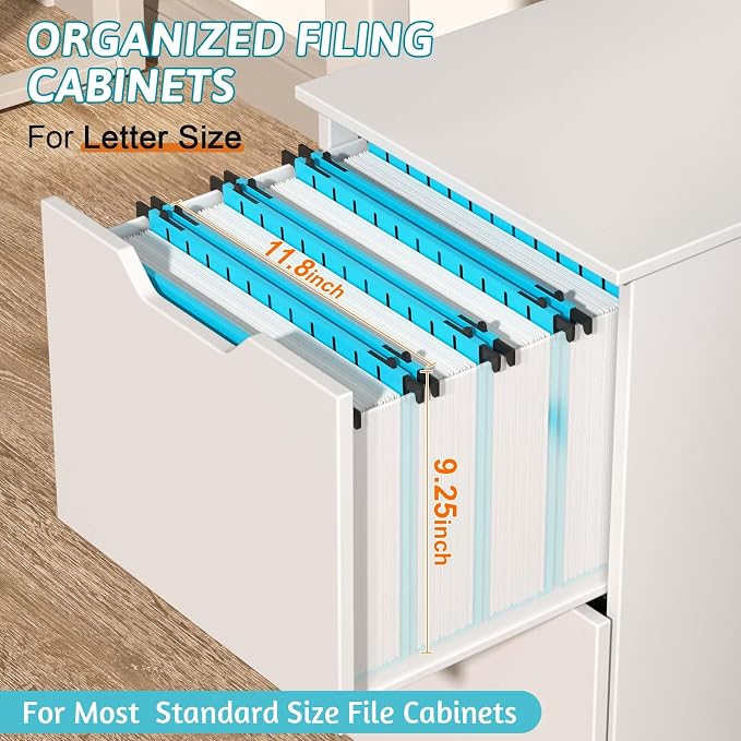 Plastic Hanging File Folder Extra Capacity, 12 Pack Reinforced Hang Folders - Image 3