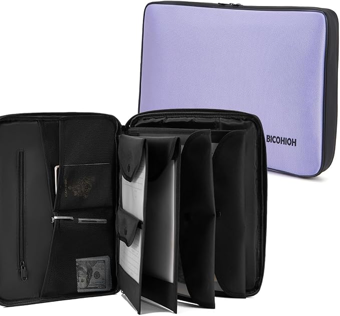 Portable Document Bag, Important Document Organizer, Storage Pouch File Folder by BICOHIOH