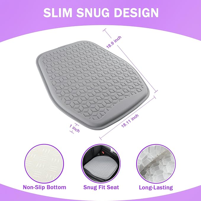 Thin Gel Seat Cushion for Car Seat, Office Chair, Wheelchair, Golf Cart - Image 2