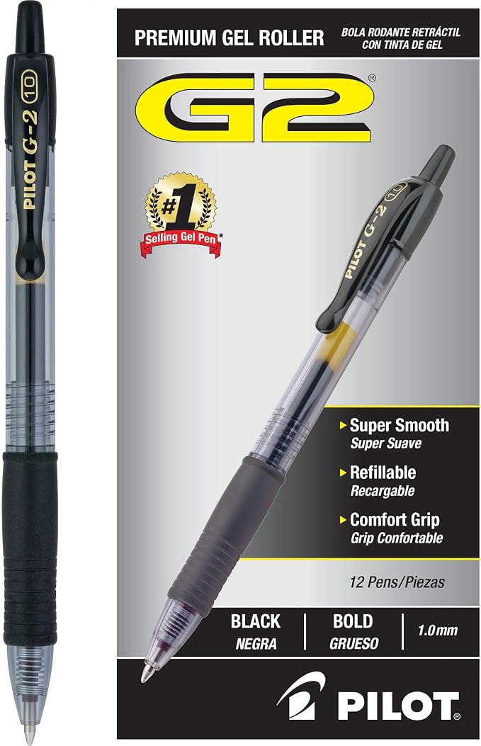 Pilot G2 Premium Refillable & Retractable Rolling Ball Gel Pens, Bold Point by PilotCorporationofAmerica