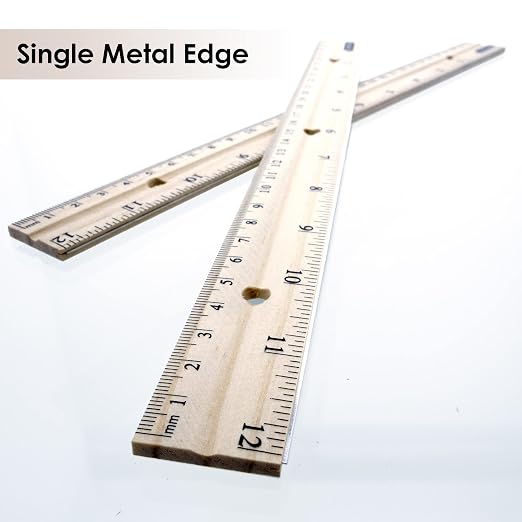 BAZIC Products 12 in Wooden Ruler, Inch & Metric - Image 4