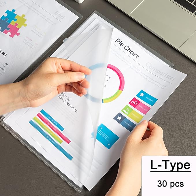 100 Pack Document Clear Plastic Folder Copy Safe Project Pocket LType US Letter - Image 6