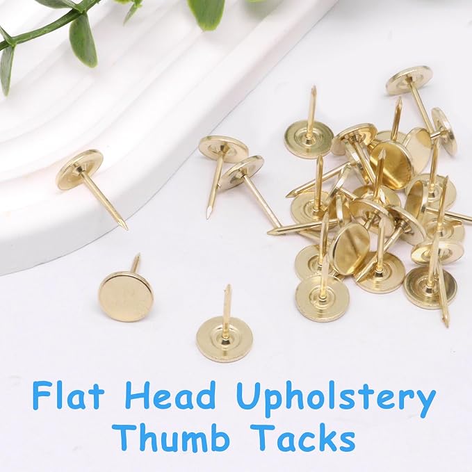 100Pcs Upholstery Tacks, Vintage Flat Head Thumb Tacks Upholstery Nails - Image 5