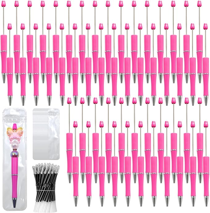 150 Pieces DIY Beadable Pen Kit – 50 Plastic Ballpoint Pens by DASTTUIS