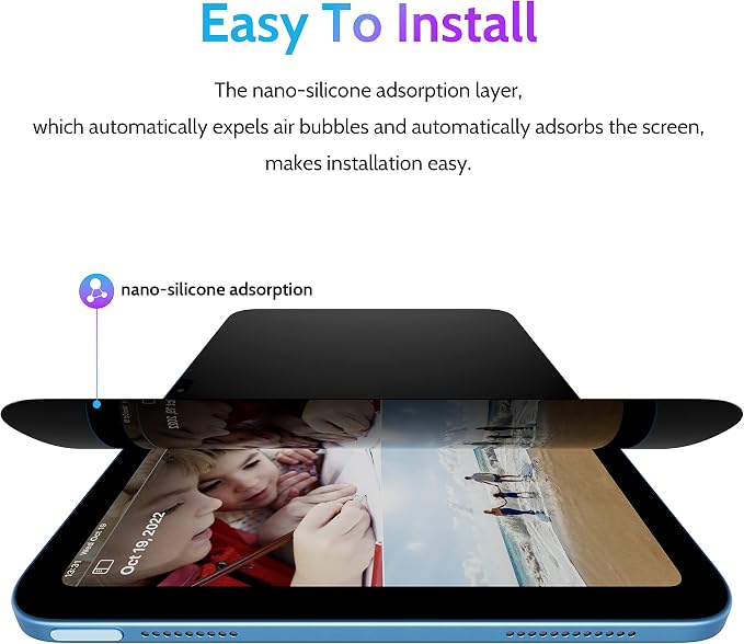 Peslv Privacy Screen Protector for iPad 10th 2022 10.9" & iPad 11th A16 2025 11" - Image 2