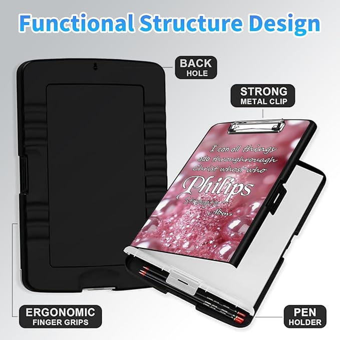LYHXLYJH Clipboard with Storage, A4 Clipboards with Pen Holder, Heavy Duty - Image 4