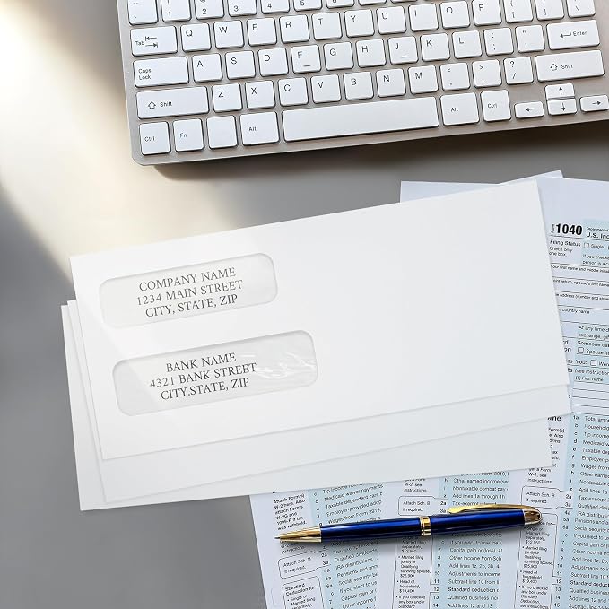 SUNEE Envelopes Self Seal – #10 Double Window Envelopes 500 Pack, Security Tint - Image 6