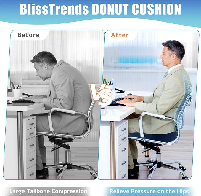 BlissTrends Donut Pillow Seat Cushion, Donut Chair Cushions - Image 5