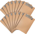 Mini Clipboards, 16 Pack 6" x 9" Small Clipboards Bulk, Wooden Memo Mini Clip by Uzant