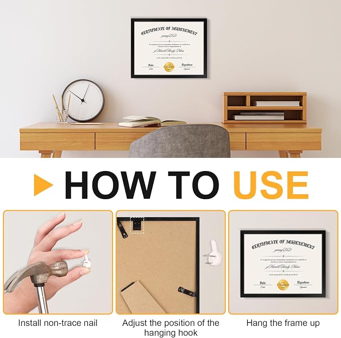 YixangDD 8 Pack Certificate Frames 8.5 x 11, College Diploma Frame - Image 6