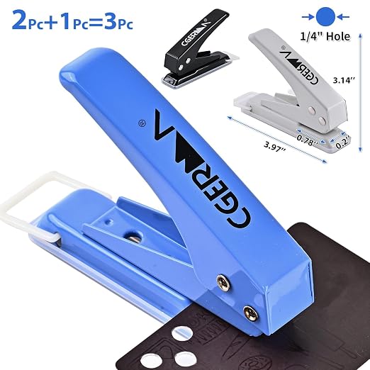 Single Hole Puncher, 3 Pack ，1/4" Hole, 50% Labor Savings, Heavy Duty Metal - Image 5