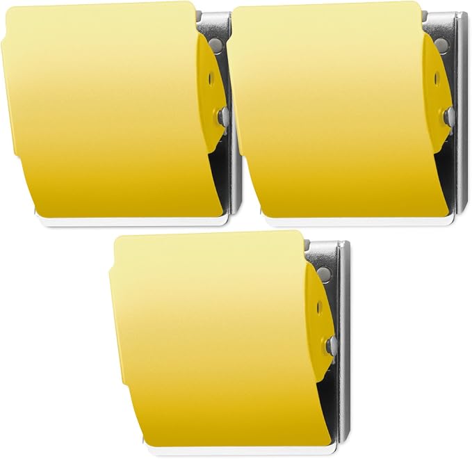 Plus Extra Strong Magnetic Clips, Large Yellow - Image 5