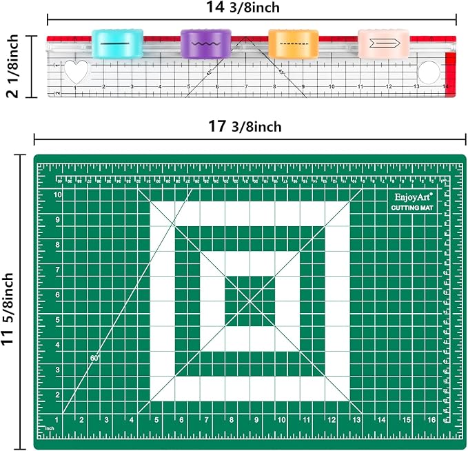 Rotary Paper Cutter Set, 4 Interchangeable 28mm Blades, 14x2" Acrylic Quilting - Image 7