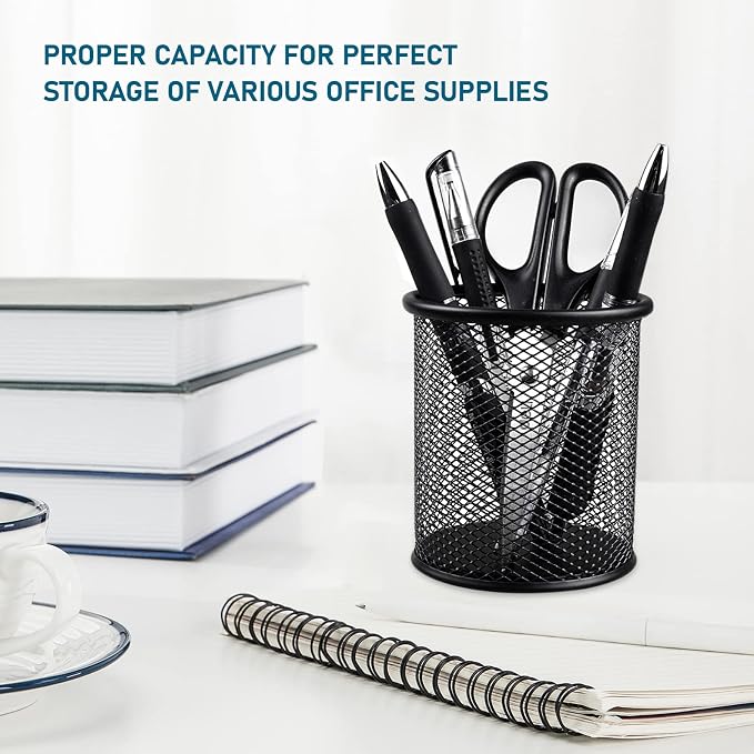 QYH Mesh Pencil Cup for Desk 6 Pack, Desk Organizer for Office, Home & Business - Image 3