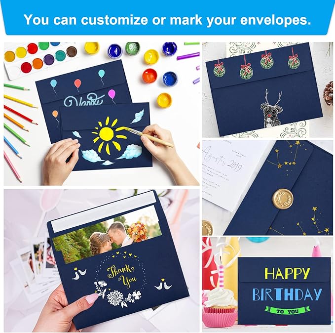 50 Packs 5x7 Envelopes A7 for Invitations, Printable Invitation Envelopes Self - Image 5