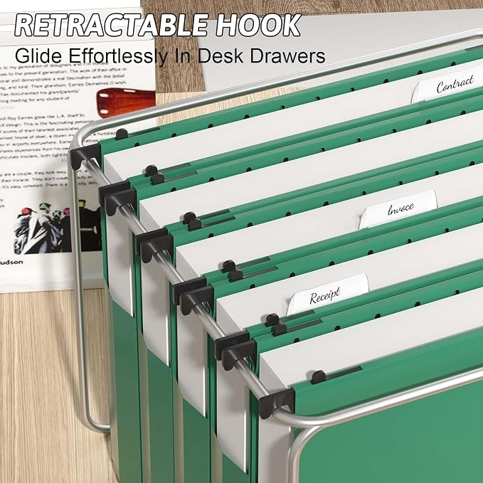 Plastic Hanging File Folders Expandable, 12 Pack Heavy Duty Hanging File Folder - Image 6