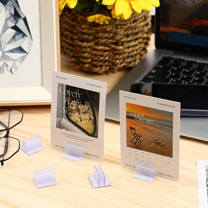 Fulmoon 50 Pcs Sign Holder, Adhesive Base Sign Holders Multiple Uses - Image 5