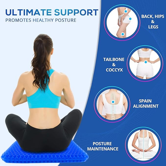 Gel Seat Cushion for Long Sitting Pressure Relief - Image 6