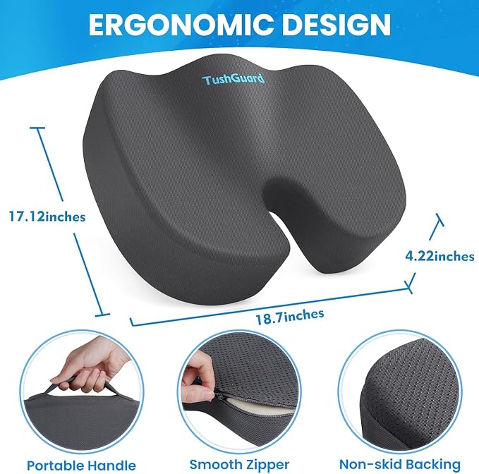 TushGuard Seat Cushion, Office Chair Cushions, Car Seat Cushion, Non-Slip - Image 2